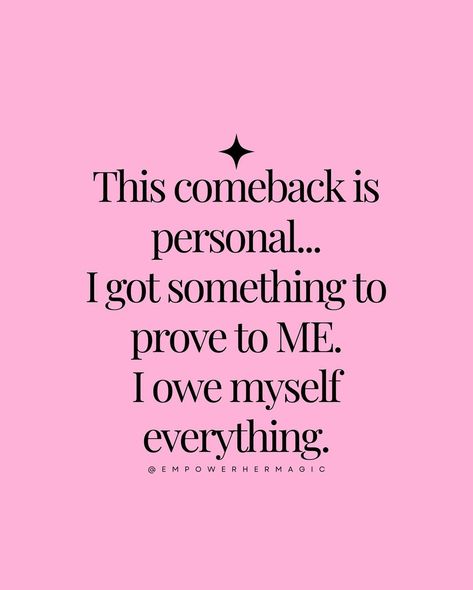 DOUBLE TAP 🖤 if this is you too✨ ✨Sometimes life takes unexpected turns, but trust, the Universe has bigger plans for you, sis🩷 Keep pushing forward—it’s your time. 🔑 Remember: ✨ Stay committed to your goals while staying open to new paths ✨ Let your comeback be stronger than any setback ✨ Show yourself you’ve got the power to make magic happen. 💫 🕊️SHARE with someone who’s also on a personal growth journey 🖤FOLLOW @empowerhermagic daily doses of empowerment and inspiration @empower... I’ll Come Back Stronger Quotes, Building Myself Back Up, Comeback Story Quotes, Making A Comeback Quotes, Personal Comeback Quotes, This Comeback Is Personal, Comeback Quotes, Comeback Kid, Girl Boss Inspiration