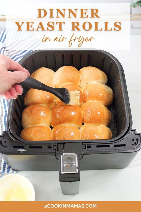 Tired of waiting for dough to rise? Say hello to these quick, delicious dinner yeast rolls made in the air fryer! They're a breeze to make, crispy outside, and pillowy soft inside. From everyday meals to festive feasts, these rolls are your ticket to easy, irresistible baking. Give your dinners an upgrade with these tasty golden rolls! #airfryerdinnerrolls Bruschetta Toppings, Yeast Rolls, Flavored Butter, Homemade Dinner Rolls, Dinner Rolls Recipe, Cream Cheese Spreads, Homemade Dinner, Cheese Spread, Everything Bagel