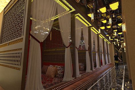 Mandi Restaurant Design, Arabic Restaurant Design, Arabic Theme Restaurant, Arabic Style Restaurant Design, Islamic Interior Design Restaurant, Mandi Restaurant Interior, Middle Eastern Restaurant Interior, Arabic Cafe, Arabian Restaurant Interior Design