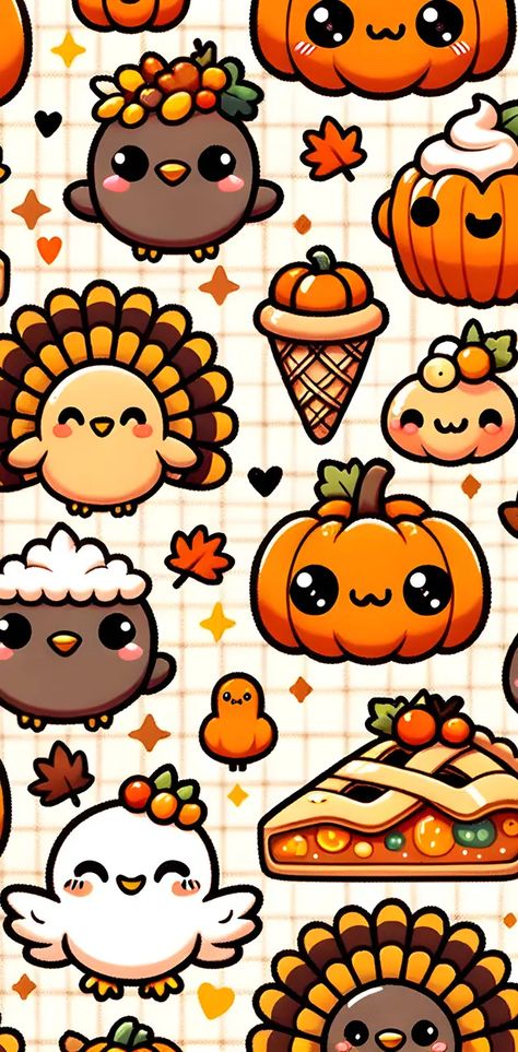 Cute Thanksgiving wallpaper by lynncodes - Download on ZEDGE™ | 6990 Anime Thanksgiving Wallpaper, Thanksgiving Kawaii, Cute Thanksgiving Wallpaper, Kawaii Thanksgiving, Thanksgiving Iphone Wallpaper, Download Free Ringtones, Happy Thanksgiving Wallpaper, Holiday Iphone Wallpaper, Thanksgiving Background