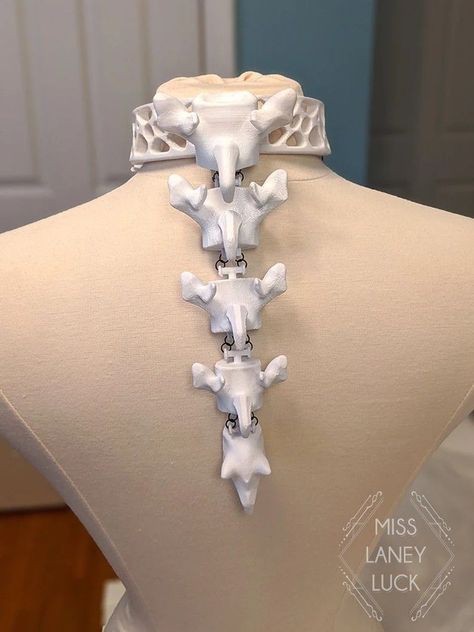 Spine Necklace, Skeleton Spine, Exo Skeleton, Halloween Unique, Space Story, Skeleton Earrings, Bone Jewelry, Body Adornment, Art Jewelry Contemporary