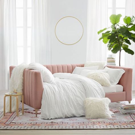 11 Chic Daybeds For Your Guest Room - Best Daybeds Daybed Twin, Smart Tiles, Daybed With Storage, Upholstered Daybed, Teen Bedroom Furniture, Daybed With Trundle, Teen Bedding, Teen Bedroom, Pottery Barn Teen