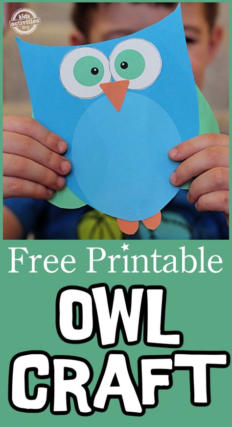 Easy owl craft printable for young kids, perfect for preschool and toddler-friendly crafting. Owl Activities, Simple Owl, Owl Templates, Owl Craft, Owl Crafts, Toddlers And Preschoolers, Printable Activities For Kids, Crafty Kids, Preschool Activity