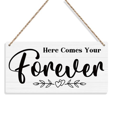 PRICES MAY VARY. High Quality: High precision UV printing to realize bright color, lifelike graphics effect. Perfect Gift: This wall hanging decor sign display nicely in your home. It will be a great gift for friends or families. Size: 12x6 inches, Comes with jute rope, Lightweight, Easy to hang, Perfect to fill wall space.There is 1-2 cm deviation in size because of handmade! Satisfied after sale: We will provide refunds, returns or new replacement if there's any problem after receiving the pro Cute Ring Bearer Signs, Wedding Signs For Ring Barriers, Here Comes My Auntie Wedding Sign, Rustic Ring Bearer Sign, Ring Bearer Sign Here Comes The Bride, Ring Bearer Signs, Rustic Wedding Signs, Sign Display, Wedding With Kids