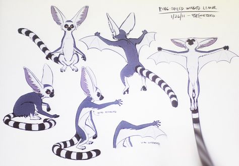 . Ring Tailed Lemur Drawing, Lemur Character Design, Lemur Fursona, Atla Animals, Lemur Character, Lemur Drawing, Spec Evolution, Mino Monsters, Atla Aesthetic