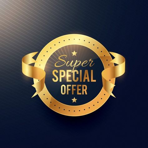 Golden badge of special offer Free Vecto... | Free Vector #Freepik #freevector #ribbon #business #sale #label Special Offer Poster, Special Offer Logo, Price Icon, Life Hacks Youtube, Instagram Promotion, Pch Sweepstakes, Isometric Design, Crazy Girl Quotes, Showroom Design