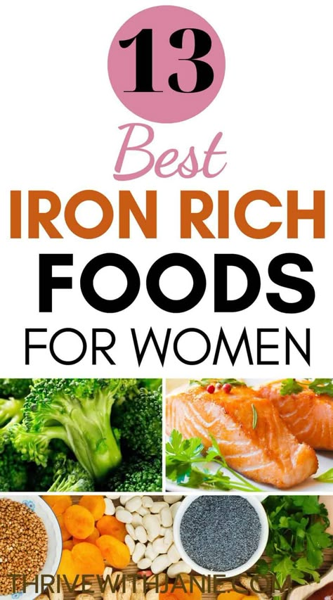 Food That Has Iron, Iron Rich Meals For Women, Food For Low Iron, Best Iron Rich Foods, Foods With Iron In Them, Healthy Iron Rich Meals, Iron Deficiency Recipes, Food With Iron In It, Foods High In Iron For Women