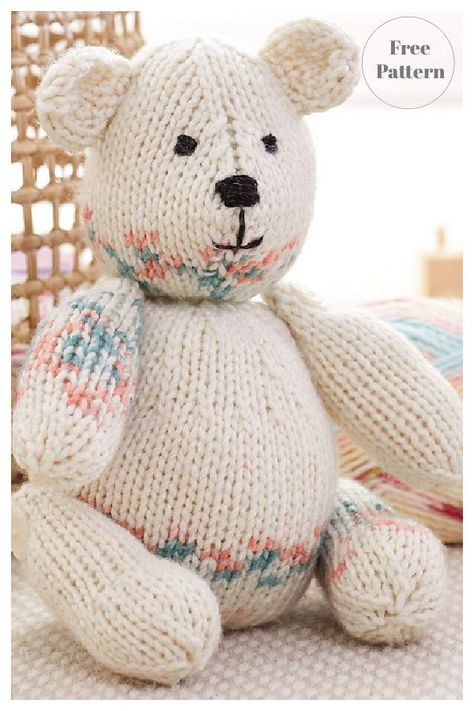 Bloom Bear Free Knitting Pattern Free Knit Toy Patterns, Free Knitting Patterns Stuffed Animals, Free Knitted Teddy Bear Pattern, Knit Teddy Bear Pattern Free, Free Teddy Bear Knitting Pattern, Bear Knitting Pattern Free, Knit Bear Pattern Free, Knitted Teddy Bear Pattern Free, Teddy Bear Knitting Pattern Free