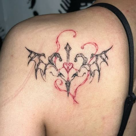 Forearm Heart Tattoo, Cybersigilism Heart Tattoo, Heart Cybersigil Tattoo, Dragon Heart Tattoo, Y2k Heart Tattoo, Winx Club Tattoo, Dragon Tattoo Arm, Club Tattoo, Wicked Tattoos