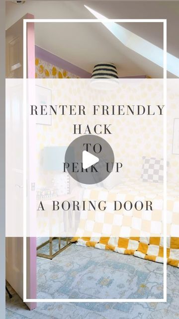 Ammarah | Rental Hacks & DIY on Instagram: "⭐️ RENTER- FRIENDLY  HACK ⭐️
✨How to perk up a boring rental door✨

You do know my love for masking tape. Hence the reason I  have used it around my home in 4 different projects (see previous posts).

Adding one more to the list with a simple rental-friendly idea. 

Let’s paint the edge of the door this time 🚪. 

Here’s how I did it:

👉🏼 I stuck my trusty masking tape on the edge of the door.
👉🏼 Using one of the @farrowandball tester pots, I applied paint ON the masking tape.
👉🏼 It might appear a bit wrinkly. As the paint dried, I pressed the creases down with my fingers to make them all smooth. 
👉🏼 I cut off the excess tape from the sides for a finished look. 
👉🏼 Fin. 

Love the way I was able to pull one of the colours from the wall Renter Friendly Bedroom, Washi Tape Door, Rental Hacks, Rental Friendly, Rental Bathroom, Colourful Home, Maximalist Home, Inside Door, Door Upgrade