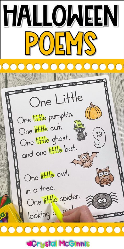 Halloween Sight Word Poems for Shared Reading | Mrs. McGinnis' Little Zizzers Pumpkin Poems For Kids, Halloween Poems For Preschool, Halloween Poems For Kindergarten, October Poems For Kids, Halloween Rhymes For Kids, Halloween Writing Activities Preschool, Halloween Grade 1, October Reading Activities, Fall Poems For Kids