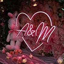 Check this out! Minimalist Wedding Party, Wedding Neon Light, Wedding Party Backdrop, Heart Neon Sign, Heart Neon, Unusual Wedding, Wedding Initials, Wedding Neon Sign, Neon Wedding