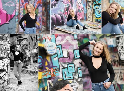 Wall Senior Pictures, Graffiti Bridge, Travel Photo Album, Graffiti Pictures, Wall Street Art, Self Photography, Senior Photo Poses, Senior Pictures Poses, Pic Pose