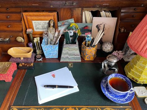 Everything Beautifully at Hand: Aesthetic Desk Organizers for Everyday Necessities Architecture Desk, Hand Aesthetic, Antique Writing Desk, Aesthetic Desk, Detroit Institute Of Arts, Desk Set, Desk Organizers, Desk Storage, Writing Desk