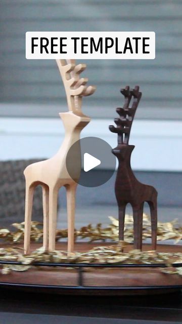 Wooden Reindeer Diy, Diy Wooden Reindeer, Scroll Saw Ideas, Raindeer Crafts, Reindeer Diy, Bandsaw Projects, Block Of Wood, Wooden Reindeer, Diy Templates