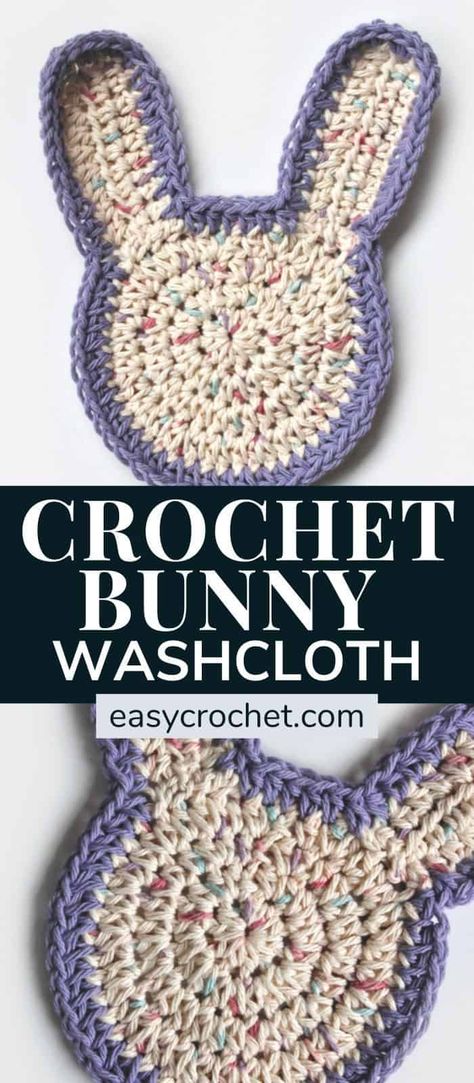 Bunny Washcloth, Washcloth Bunny, Easter Crochet Patterns Free, Crochet Easter Bunny, Crochet Washcloth Pattern, Crochet Scrubbies, Crochet Baby Gifts, Crochet Easter, Dishcloth Crochet Pattern