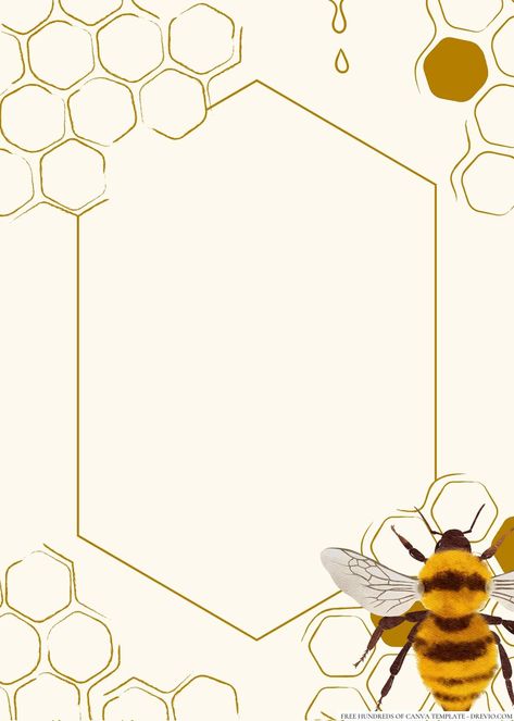 FREE Beehive Baby Shower Invitations Templates Check more at https://www.fridf.com/free-beehive-baby-shower-invitations/ Honey Bee Background, Baby Shower Invitations Templates, Flower Border Clipart, Bee Printables, Border Clipart, Bee Farm, Themed Drinks, English Classroom, Theme Background