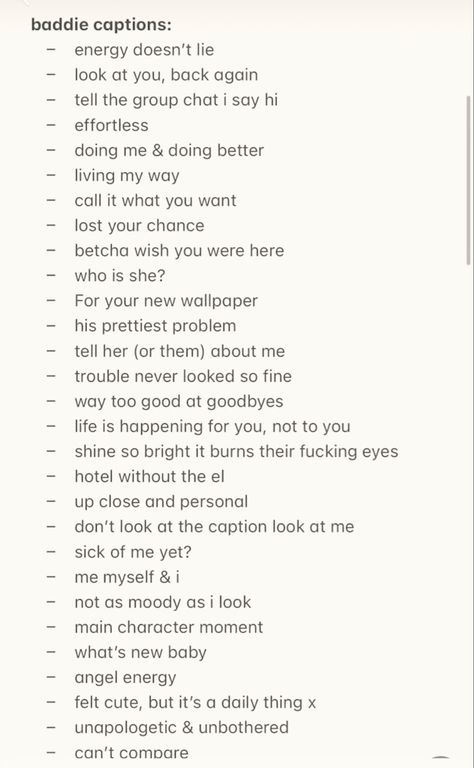 If Captions Baddie, Quotes For A Baddie, Vsco Captions Ideas Selfie, Attitude Girl Captions, New Look Captions Instagram, Captions Baddie Instagram, Basic Captions For Instagram, Bad B Instagram Captions, Her Captions Instagram