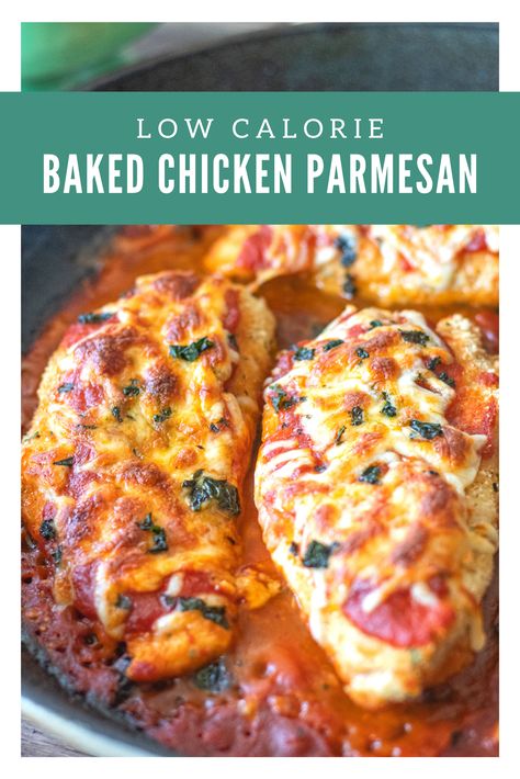 Low Calorie Italian Chicken Recipes, Chicken Parm Healthy Baked, Low Cal Chicken Parmesan, Easy Healthy Chicken Parmesan, Low Fat Baked Chicken Recipes, Breadless Chicken Parmesan, Light Chicken Parmesan Recipe, Low Calorie Chicken Recipes For Dinner, Non Breaded Chicken Parmesan