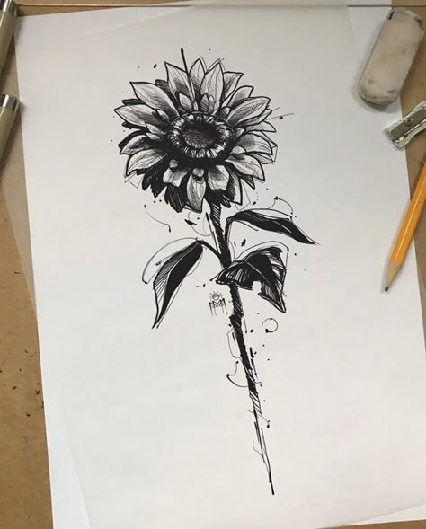 30 Tattoo, Skull Sketch, Sunflower Tattoos, Sunflower Tattoo Design, Wings Tattoo, Sunflower Tattoo, Cover Up Tattoos, Dope Tattoos, People Online