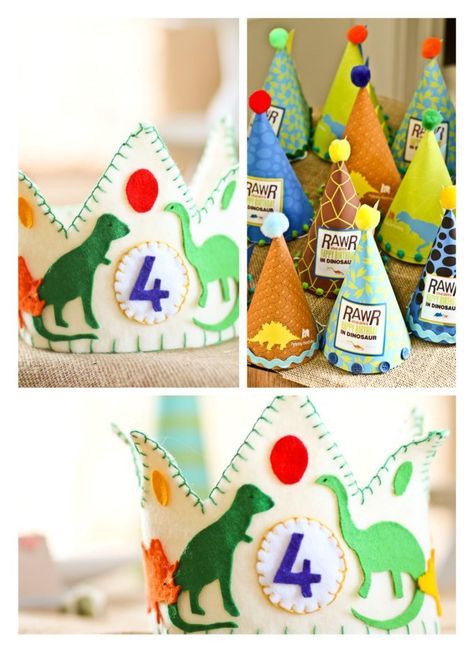 Dinosaur Birthday Theme, Birthday Party Ideas For Kids, Birthday Hats, Party Ideas For Kids, Dinosaur Themed Birthday Party, Dino Birthday Party, Dinosaur Theme Party, Dino Birthday, Dino Party