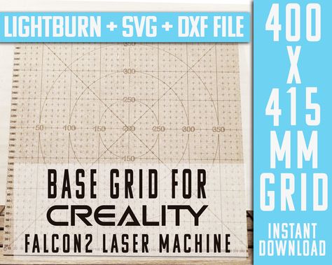 Alignment Basic Grid 40x41.5 cm file for Creality Falcon2. Lightburn ready to engrave + .dxf + .svg. Template increase laser works precision by MeMDigitalDesign on Etsy Laser Cut Files, Working Area, Autocad, Laser Cut, Craft Ideas, It Works, Quick Saves