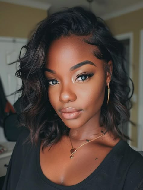 Top Summer Hairstyles for Black Women 2024: Easy, Cute, and Trendy Looks Medium Length Bob Hair Styles For Black Women, Trendy Black Women Hairstyles, Medium Length Weave Black Women, Butterfly Haircut On Black Women, Shoulder Length Relaxed Hairstyles, Medium Hairstyle Black Women, Mid Length Hairstyles For Black Women, Long Layered Bob Black Women, Shoulder Length Haircut Black Women