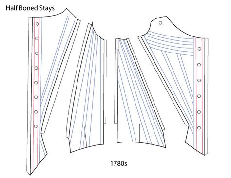 18th Century Stays: Boning Patterns – American Duchess Blog 18th Century Stays Pattern, Stays Pattern, Outlander Patterns, 18th Century Stays, American Duchess, 18th Century Dress, Corset Sewing Pattern, 18th Century Costume, 18th Century Clothing