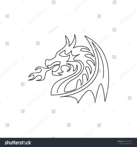 Chinese Dragon Line Art, One Line Dragon, Linework Sleeve, Fictional Monsters, Dragon Line Drawing, Dragon Line Art, Dragon Traditional, Chinese Dragon Drawing, Dragon Line