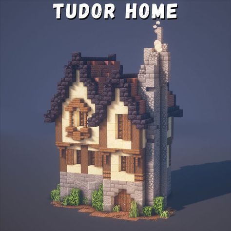 Check out more of my builds on my YouTube! Minecraft Tudor, Starter House Minecraft, Tutor Home, Minecraft Castle Designs, Minecraft Shops, House In Minecraft, Tudor Home, Starter House, Minecraft Structures