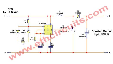 In this article, we design a dc to dc converter circuit diagram with ic 555 and MOSFET that can supply high voltage at the Output than its Input. This boost.... Dc Circuit, Electronics Basics, Electrolytic Capacitor, Magnetic Field, Circuit Diagram, Energy Storage, High Voltage, Circuit, Design