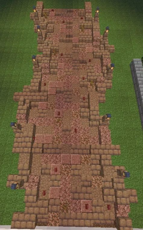 Minecraft Building Ideas Paths, Mud Path Minecraft, Minecraft Mud Brick Builds, Mud Brick House Minecraft, Minecraft Mud Brick, Minecraft Roads Design, Minecraft Roads, Minecraft Gardens, Minecraft Path