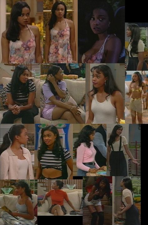 Tatyana Ali And Jonathan Brandis, Tatiana Ali 90s, Tatiana Ali, Fresh Prince Outfits, Prince Outfit, Tatyana Ali, Fresh Prince, Aesthetic Hair, Style Board