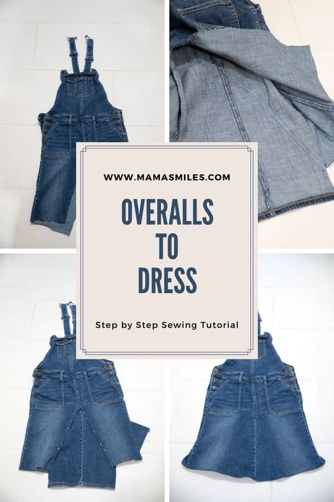 Repurposed Overalls, Upcycle Overalls, Diy Overall Dress, Overalls Diy, Diy Overalls, Denim Jumper Skirt, Crafts For Moms, Maternity Overalls, Easy Clothing