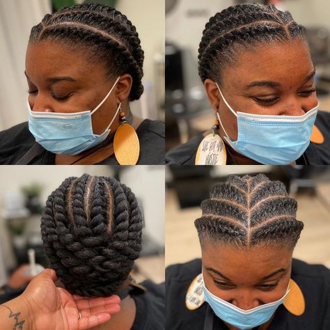 Twists Hairstyles, Twist Cornrows, Flat Twist Hairstyles, Goddess Braids Hairstyles, Twist Ponytail, Twisted Updo, Hair Twist, Natural Hair Twists, Hair Twist Styles