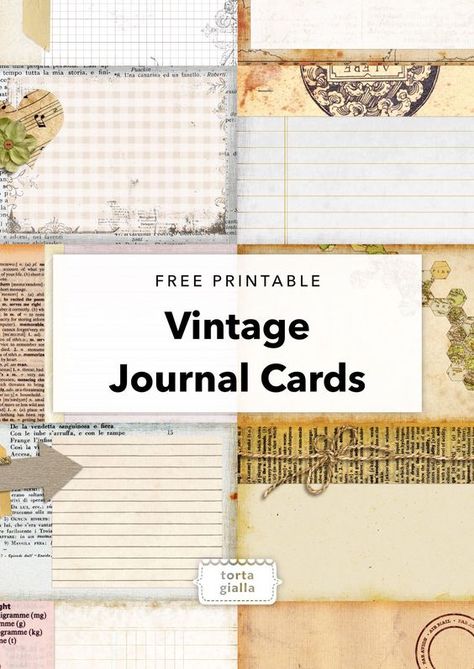 Free Printable - Vintage Journal Cards Journal Printables Free, Printable Journal Cards, Papel Vintage, Album Journal, Etiquette Vintage, Free Vintage Printables, Vintage Papers, Journal Vintage, Printable Vintage