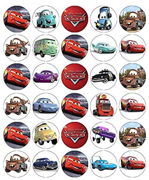 Disney Cars Cupcakes, برق بنزين, Disney Cars Cake, Cars Cupcakes, Car Cake Toppers, Disney Cupcakes, Cars Cake, Disney Birthday Cakes, Disney Cookies