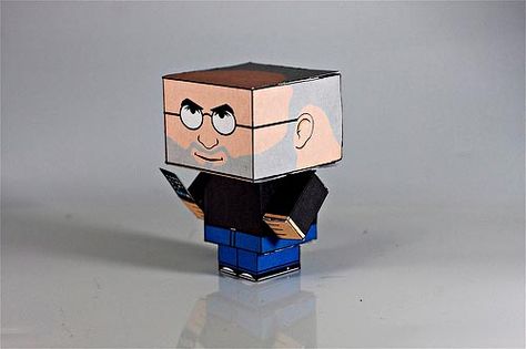 Make your own Steve Jobs cubee papercraft model Geek Games, Steve Jobs, Lady Gaga, Make Your Own, The Way, Geek Stuff, Paper Crafts, Make Your, Comics