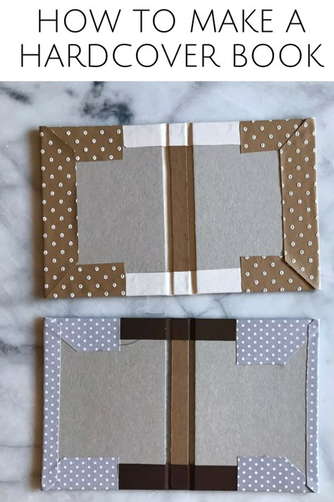 Book binding - hard cover DIY Diy Cardboard Book Cover, Hard Cover Book Binding, Diy Planner Binding, Beginner Book Binding, How To Make A Paperback Into A Hardcover, Diy Cloth Book Cover, How To Make Your Own Book Cover, How To Bind Books Diy, Make Your Own Book Cover