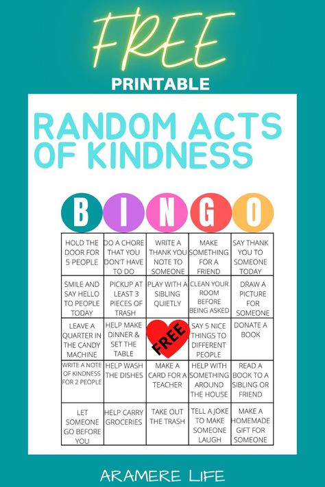 Kindness Bingo Free Printable, Kindness Bingo Printable, Kindness Bingo For Kids, Kindness Activities For Adults, Random Acts Of Kindness For Kids, Kindness Bingo, Random Acts Of Kindness Ideas For Kids, Kindness Activities For Kids, Kindness For Kids