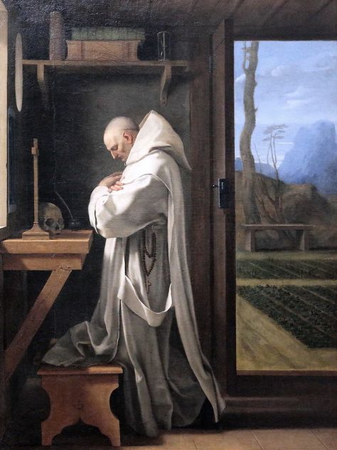 Eustache Le Sueur - Saint Bruno in prayer. Berlin Gemäldegalerie. St Jude Prayer, Traditional Catholicism, Monastic Life, Heaven Art, Momento Mori, Christian Artwork, Religious Paintings, Catholic Art, Paris Saint