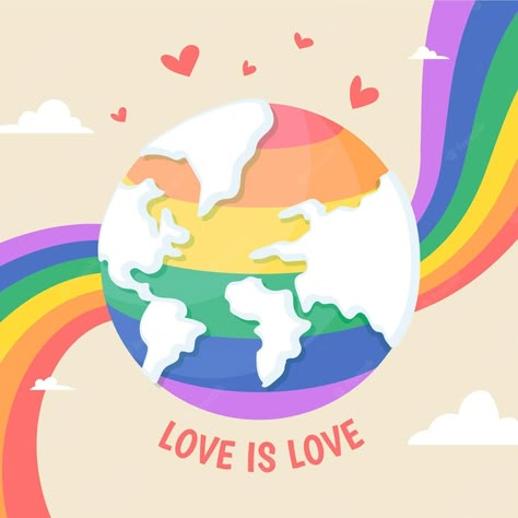 Lgbt Day, Lgbt Flag Colors, Vintage Lockscreen, Love Alarm, Lgbt Quotes, Lgbtq Quotes, School Murals, Day Illustration, Pride Colors