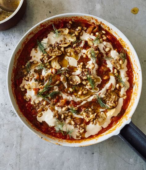 Ottolenghi Test Kitchen Burnt Aubergine and Tomato | Shelf Love Yotam Ottolenghi Recipes, Aubergine Recipe, Tahini Recipe, Ottolenghi Recipes, Tomato Pasta, Latest Recipe, Roasted Veggies, Test Kitchen, Food 52