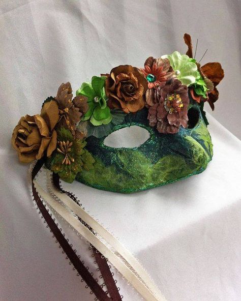 Fairy Mask, Mascara Papel Mache, Mossy Stone, Masquerade Mask Diy, Mask Masquerade Ball, Green Mask, Masquerade Ball Mask, Paper Mache Mask, Ball Mask