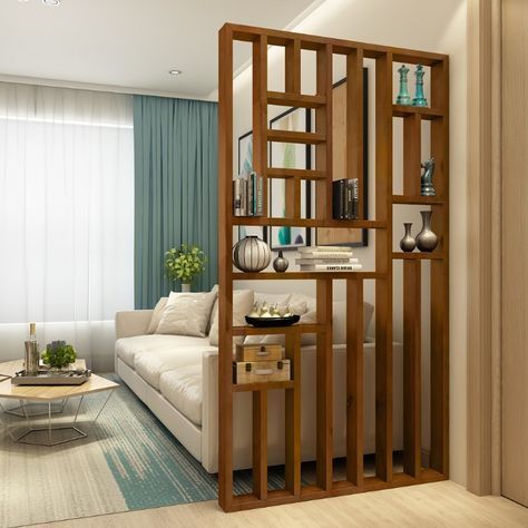 room divider Nordic wood door off the entrance cabinet shelf creative hollow small restaurant off th Room Partition Wall, Wall Partition Design, Minimalist Studio, Modern Room Divider, Living Room Divider, Divider Design, Living Wall Decor, Studio Apartment Ideas, Living Room Partition