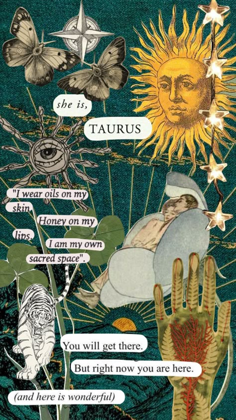 #taurus #taurusmoodboard #astrology The Taurus Witch, Taurus Vision Board, Taurus Collage Wallpaper, Taurus Mood Board, Taurus Witchcraft, Taurus Rising Appearance, Taurus Sun Aesthetic, Taurus Bedroom, Taurus Collage