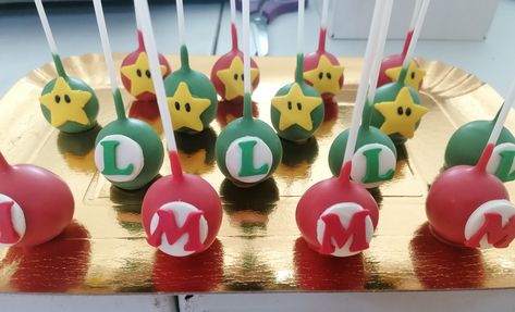 Mario Cake Pops, Marshmallow Pops Birthday, Mario Cake, Marshmallow Pops, Cake Pop, Mario Bros, Cake Pops, Super Mario, Baked Goods