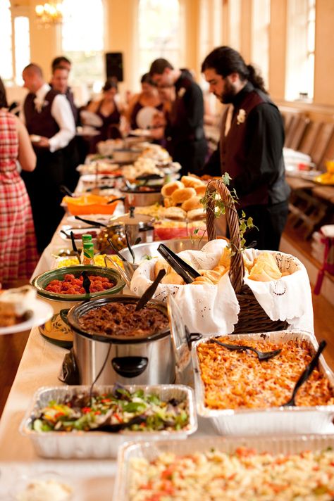 Potluck Wedding at Salem Old Town Hall, Salem MA Weddings | Alexandra Roberts Photography Potluck Wedding, Italian Buffet, Food Bars, Gourmet Breakfast, Buffet Set, Reception Food, Wedding Reception Food, Wedding Buffet, Nutrition Education