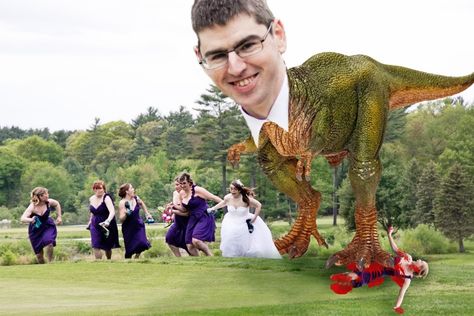 2000s Wedding, Worst Wedding Photos, Bad Wedding, Weird Wedding, A Dinosaur, Spoiler Alert, Photoshop Art, Wedding Picture, Couple Posing