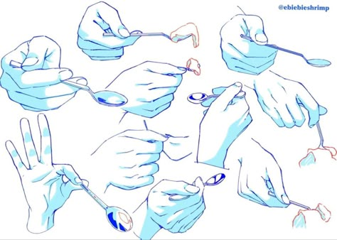 Hands Grabbing, Perspectives Art, Spoon Drawing, Hand Gesture Drawing, Art Styles Anime, Hand Anatomy, Drawing Ideas References, Hand References, Anatomy Practice